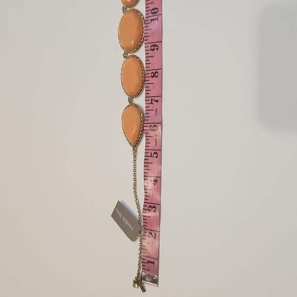 NWT Vintage Cookie Lee Women's Sorbet Peach  Goldtone Jeweled Statement Necklace - Picture 6 of 11